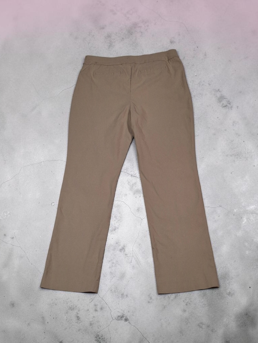Chico's Pull-On Straight Leg Stretchy Beige Rayon Blend Pants Women Size 2 Large - Picture 7 of 15